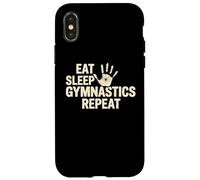 Carcasa para iPhone X/XS Eat Sleep Gymnastics Repite Tumbling Beam Floor Vault