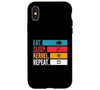 Carcasa para iPhone X/XS Eat Sleep Kernel Repeat Linux Coder Git Hacker de código Abierto