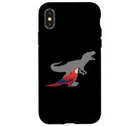 Carcasa para iPhone X/XS Eclectus Parrot con T Rex Shadow Bird Lovers
