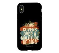 Carcasa para iPhone X/XS El Amor Cubre pecados Pedro 4 8 versículo bíblico
