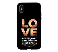 Carcasa para iPhone X/XS El Amor Cubre pecados Pedro 4 8 versículo bíblico