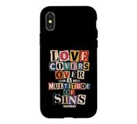 Carcasa para iPhone X/XS El Amor Cubre pecados Pedro 4 8 versículo bíblico