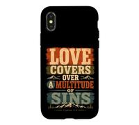Carcasa para iPhone X/XS El Amor Cubre pecados Pedro 4 8 versículo bíblico