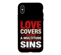 Carcasa para iPhone X/XS El Amor Cubre pecados Pedro 4 8 versículo bíblico