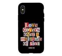 Carcasa para iPhone X/XS El Amor Cubre pecados Pedro 4 8 versículo bíblico