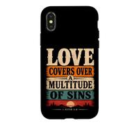 Carcasa para iPhone X/XS El Amor Cubre pecados Pedro 4 8 versículo bíblico