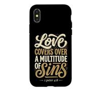 Carcasa para iPhone X/XS El Amor Cubre pecados Pedro 4 8 versículo bíblico