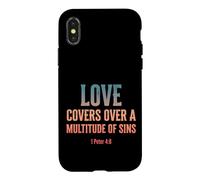 Carcasa para iPhone X/XS El Amor Cubre pecados Pedro 4 8 versículo bíblico
