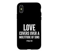 Carcasa para iPhone X/XS El Amor Cubre pecados Pedro 4 8 versículo bíblico