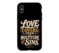 Carcasa para iPhone X/XS El Amor Cubre pecados Pedro 4 8 versículo bíblico