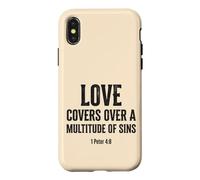 Carcasa para iPhone X/XS El Amor Cubre pecados Pedro 4 8 versículo bíblico