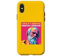 Carcasa para iPhone X/XS El Amor es una Enfermedad Mental Palabras de sabiduría de Platón Estilo de Arte Pop