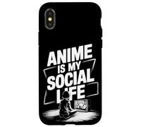 Carcasa para iPhone X/XS El Anime es mi Vida Social, Divertido diseño de Cultura Otaku para fanáticos de Japón