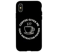 Carcasa para iPhone X/XS El café me da Instructor de Yoga Poderes Divertido Instructor de Yoga