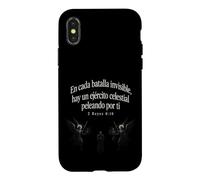 Carcasa para iPhone X/XS El ejército del Cielo no está contigo 2 Kings 6:16 Español