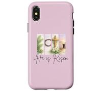 Carcasa para iPhone X/XS Él es Resucitado Cristiano Pascua Jesucristo Tumba Vacía Cruz