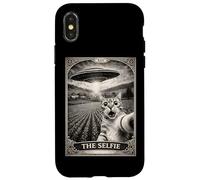 Carcasa para iPhone X/XS El Gato Selfie Tarot Carta OVNI Alien Sci Fi Parodia Invasión