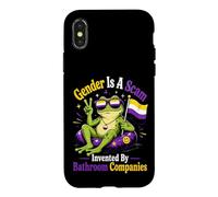Carcasa para iPhone X/XS El género es una estafa Bandera de Enby de Rana no binaria