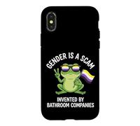 Carcasa para iPhone X/XS El género es una estafa Bandera de Enby de Rana no binaria