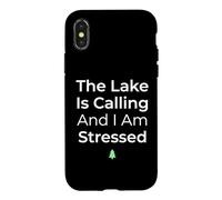 Carcasa para iPhone X/XS El Lago está Llamando y Estoy Estresado Pescador de Agua Dulce