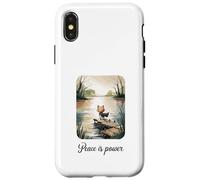 Carcasa para iPhone X/XS El Lindo Gato Peace Is Power de Calm Lake Art