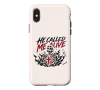 Carcasa para iPhone X/XS Él me llamó Vivo Jesús Fe Esqueleto Cristiano