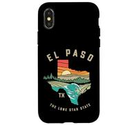 Carcasa para iPhone X/XS El Paso Texas Outdoors Vintage Nature Illustration