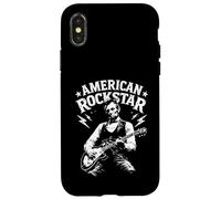 Carcasa para iPhone X/XS El Presidente Abraham Lincoln Tocando la Guitarra American Rock Star