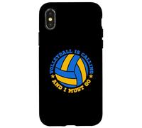 Carcasa para iPhone X/XS El Voleibol está Llamando y Debo IR Divertido Jugador Deportivo