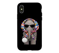 Carcasa para iPhone X/XS Elefante Animal Granny Square Crochet Yarn Crochet Lover