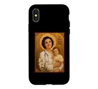 Carcasa para iPhone X/XS Elegante Icono católico de Santa Gianna Beretta Molla