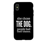 Carcasa para iPhone X/XS Ella eligió al Perro Que la Gente tenía su Oportunidad Mujer introvertida