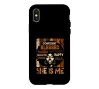 Carcasa para iPhone X/XS Ella Soy yo, Fuerte, educada, Historia Negra, Segura de sí Misma, bendecida