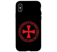 Carcasa para iPhone X/XS Emblema de Cruz de Caballeros templarios | Christianity Black