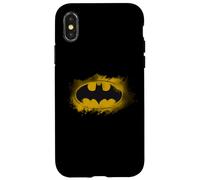 Carcasa para iPhone X/XS Emblema de Noche de héroe Amarillo con Logotipo de Batman