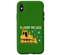Carcasa para iPhone X/XS Empujando mi Suerte St Paddy día 67 Lucky Construction Bulldozer