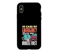 Carcasa para iPhone X/XS En Caso de Emergencia Guardar mi Ukelele Primer músico