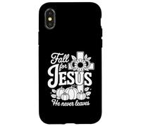 Carcasa para iPhone X/XS Enamorarse de Jesús Él Nunca Deja Cristiana Fe Cruz Calab