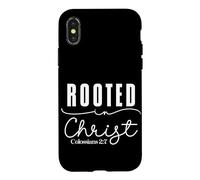 Carcasa para iPhone X/XS Enraizado en Cristo Colosenses 2:7 Diseño Moderno