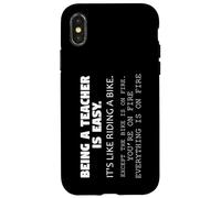 Carcasa para iPhone X/XS Enseñando como Montar Una Bicicleta En Llamas Profesor Humor Educador