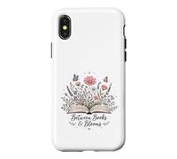 Carcasa para iPhone X/XS Entre Libros Y Flores Lector Amante De Libros Flores Silvestres