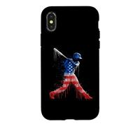 Carcasa para iPhone X/XS Entrenador de Equipo de Jugador de sóftbol Gerente de Bandera Americana USA Drip