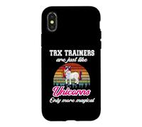 Carcasa para iPhone X/XS Entrenamiento TRX/Funny Colorful Unicorn Personal Trainers