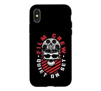 Carcasa para iPhone X/XS Equipo de filmación Silencioso en el Set Director de cineasta Halloween Skull