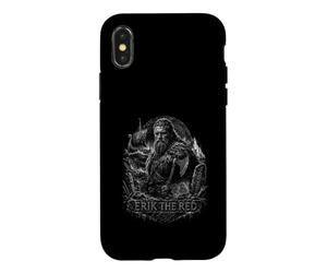 Carcasa para iPhone X/XS Erik El Guerrero Vikingo Rojo Leyenda Nórdica