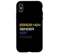 Carcasa para iPhone X/XS Error 404 Gender Not Found Nonbinary Pride Non-Binary Flag