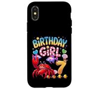 Carcasa para iPhone X/XS Es mi cumpleaños Lindo Cangrejo de Color Rojo