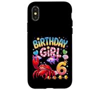 Carcasa para iPhone X/XS Es mi cumpleaños Lindo Cangrejo de Color Rojo