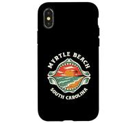 Carcasa para iPhone X/XS Escena De Playa En Tiburón Mandíbula Myrtle Beach South Carolina Retro