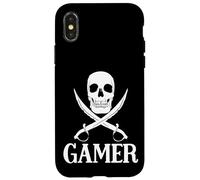 Carcasa para iPhone X/XS Espadas Piratas del Jugador con el Equipo del Juego del cráneo para los Juegos del Pirata